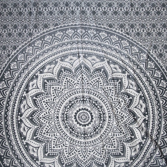 Floral Mandala Print Boho Tapestry Wall Hanging - Picture 1 of 9